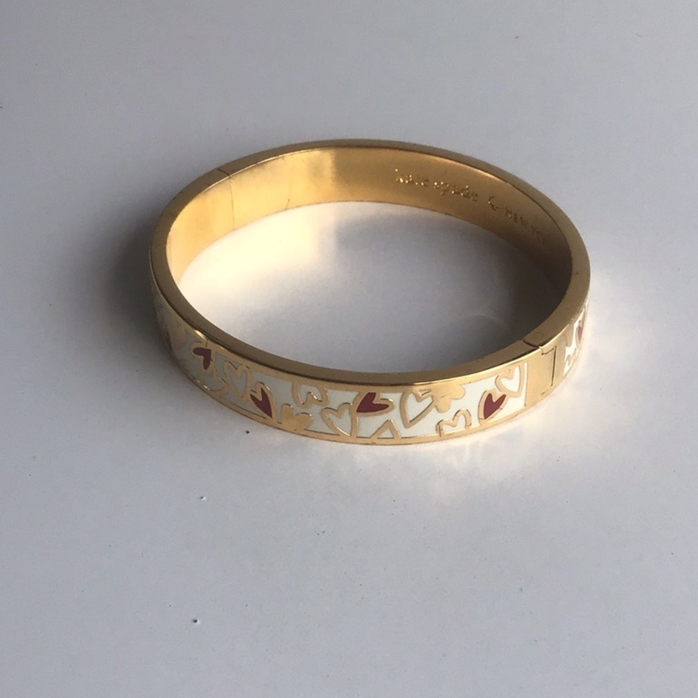 Kate Spade All My Love hearts gold plated Bangle Bracelet Rare - Picture 4 of 16